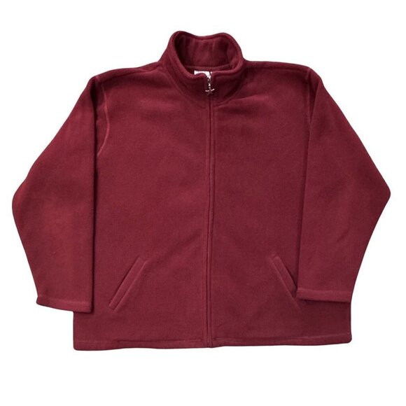 JENNY BUCHANAN Woman‎ Fleece Jacket Plus-size 2X Burgundy Zipper Winter Gorpcore - Picture 1 of 10